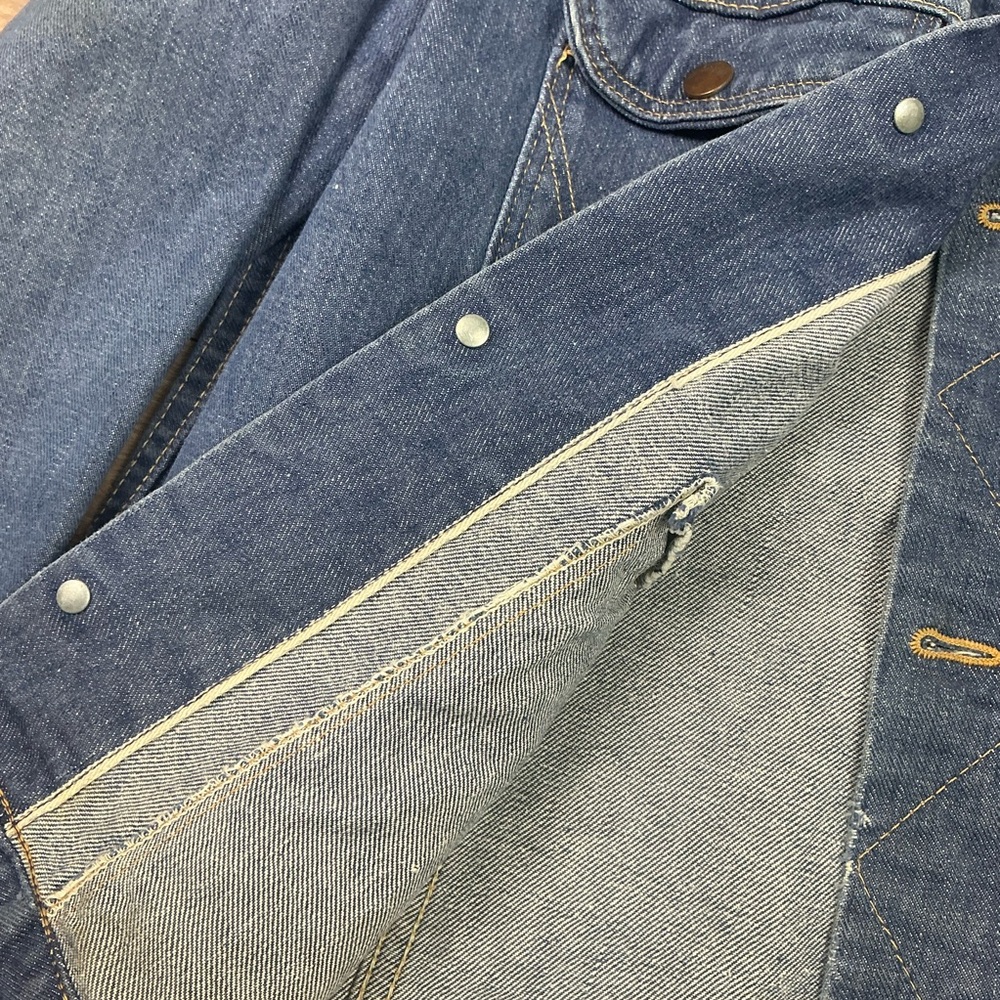 Vintage 60s Wrangler Selvedge button front denim jacket SZ Small USA made - Picture 5 of 10